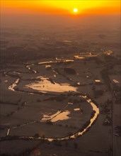 Lippe river bends in sunrise