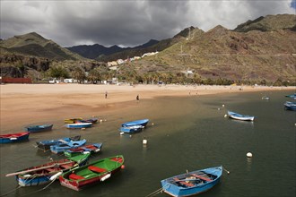 Fishing boats on the sand beach