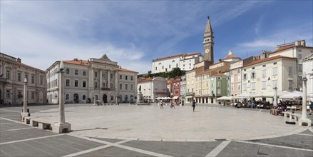 Tartini Square with the Town Hall and Church of St. George