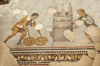 6th century Byzantine Roman mosaic of a race