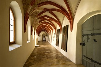 Cloister with sloping walls
