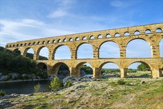 Pont du Gard Roman aqueduct over Gard River