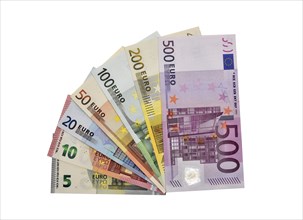 Euro banknotes fanned out