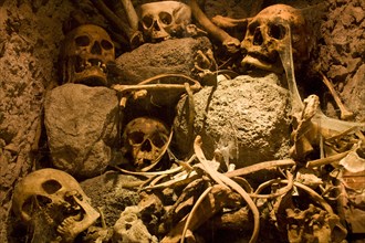 Skulls and bones in the Mummies' Museum