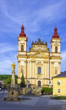 Marian column and church of Annunciation of Virgin Mary