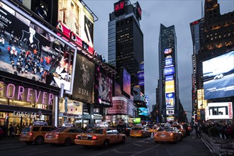 Yellow cabs in Times Square