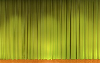 A curtain in green