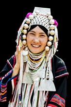 Akha hill tribe woman in traditional dress