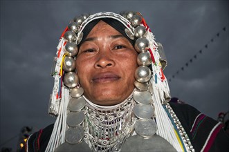 Traditionally dressed woman from the Akha people