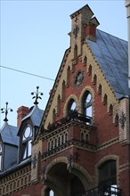 Gable of an Art Nouveau style brick house