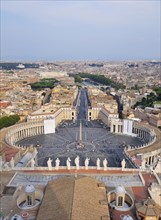 View over St. Peter's Square from the dome of St. Peter's Basilica. Vatican