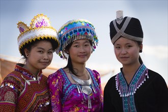 Girls dressed in traditional Hmong costumes