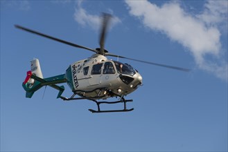 Police helicopter in flight