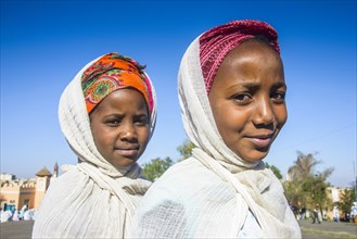 Orthodox girls dressed for the Easter ceremony