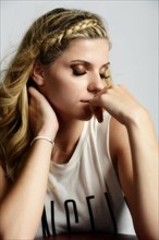 Young woman with braided hair