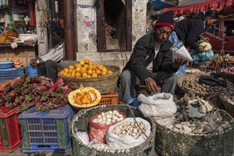 Selling vegetables in the street