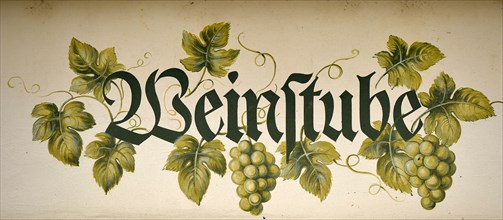 Mural with the lettering ""Weinstube""
