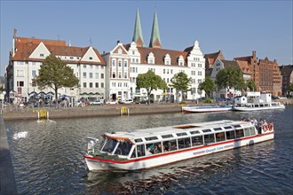 Sightseeing boat on the Untertrave river