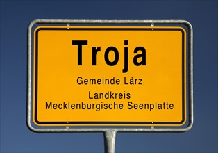 City limits sign of Troja