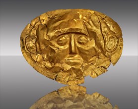 16th century BC gold death mask from Grave IV