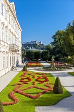 Mirabell Palace and gardens with the Pegasus fountain