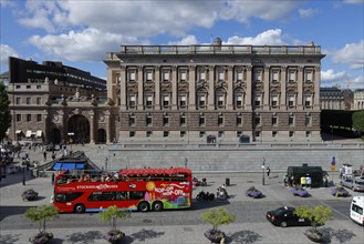 Tourist buses in front of Riksdaghuset