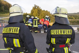Joint training exercise of the Bad Sackingen and Murg volunteer fire brigades and the German Red Cross of Bad Sackingen