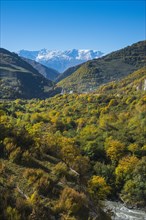 The caucasian mountains in fall