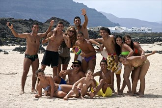 Group of young people on the beach
