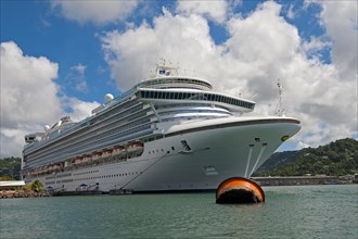 Cruise ship anchored in Castries harbour