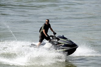 Man on a water scooter