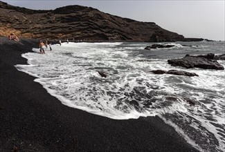 Black pebble beach near El Golfo