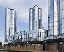 Mirrored glass towers