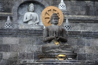 Buddha statue on an altar outside of the Buddhist Brahma Vihara Monastery
