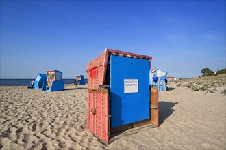 Beach chairs on the Baltic Sea beach of Ahrenshoop