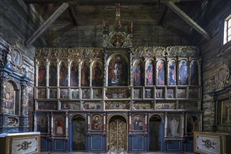 Orthodox sanctuary painted with iconostases