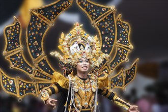 Elaborate costume at the Jember Fashion Festival