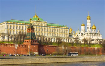 Moscow Kremlin with Grand Kremlin Palace and cathedrals