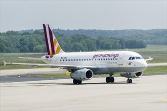 Germanwings aircraft taxiing after landing