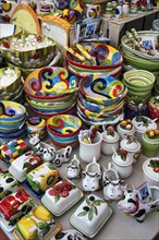 Colorful earthenware dishes