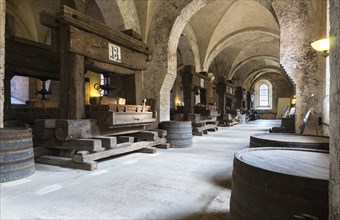 Historic wine-presses in the lay refectory