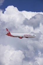 D-ALSA Air Berlin Airbus A321-211 in flight in the clouds