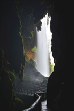 Cave inside the Cola de Caballo Waterfall
