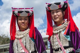 Traditionally dressed young women from the Lisu people