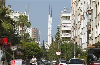 Street scene and minarets