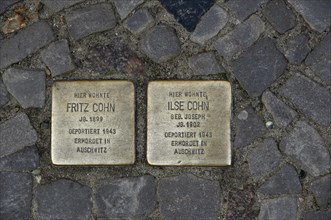Stolpersteine memorial plaques to deported and murdered Jews