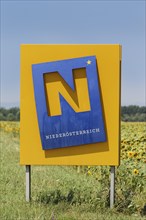 Border sign Niederosterreich or Lower Austria