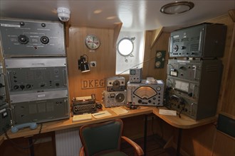 Radio room of the four-mast barque Passat with equipment from the 1950s