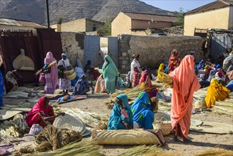 Women selling their goods on the colourful Monday market of Keren