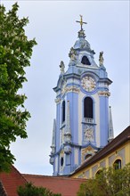 The blue tower of the Collegiate Church